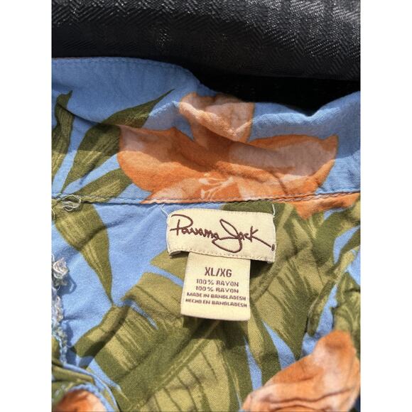 Panama Jack Bold Floral Hawaiian SHORT SLEEVE BUTTON UP SHIRT Large XL - Picture 2 of 7